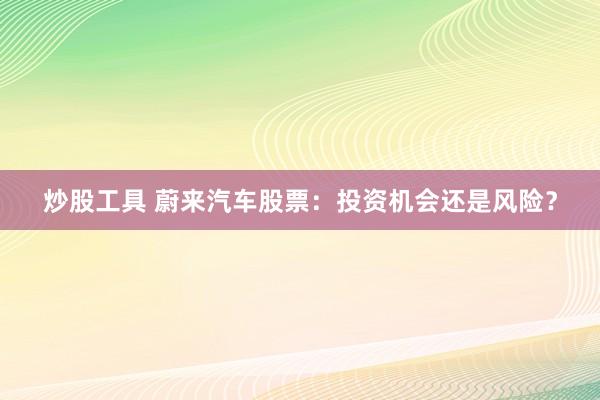 炒股工具 蔚来汽车股票：投资机会还是风险？