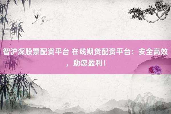 智沪深股票配资平台 在线期货配资平台：安全高效，助您盈利！