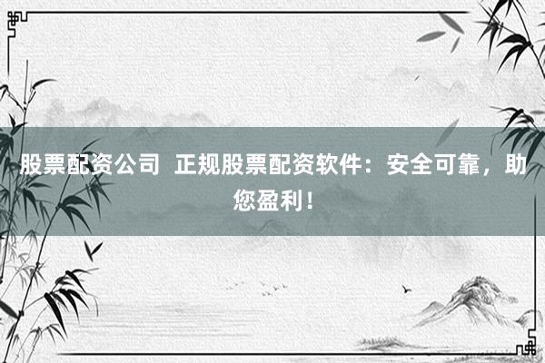 股票配资公司  正规股票配资软件：安全可靠，助您盈利！