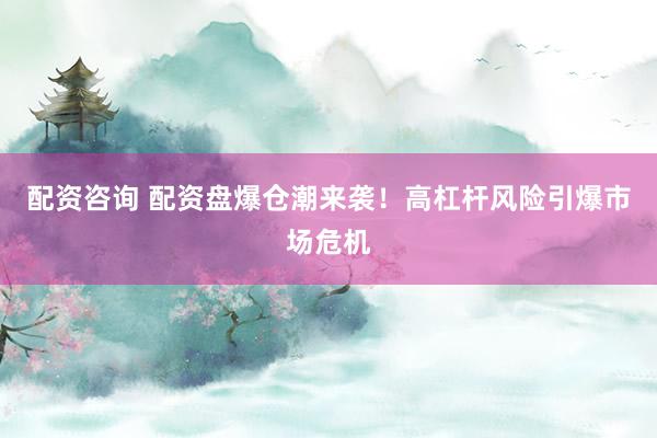 配资咨询 配资盘爆仓潮来袭！高杠杆风险引爆市场危机