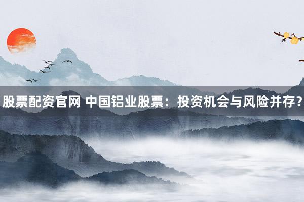 股票配资官网 中国铝业股票：投资机会与风险并存？