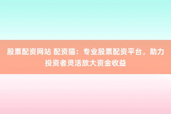 股票配资网站 配资猫：专业股票配资平台，助力投资者灵活放大资金收益