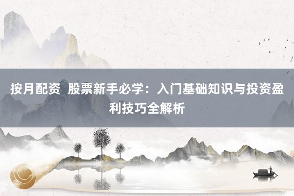 按月配资  股票新手必学：入门基础知识与投资盈利技巧全解析