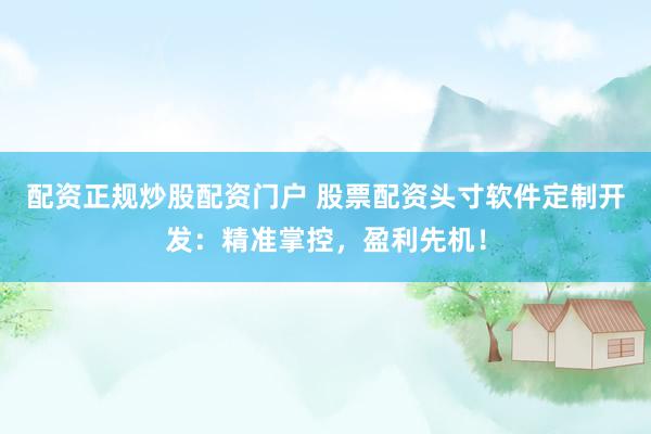 配资正规炒股配资门户 股票配资头寸软件定制开发：精准掌控，盈利先机！