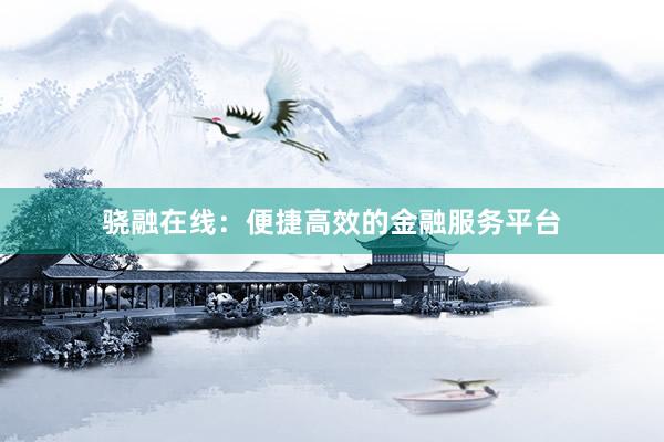 骁融在线：便捷高效的金融服务平台