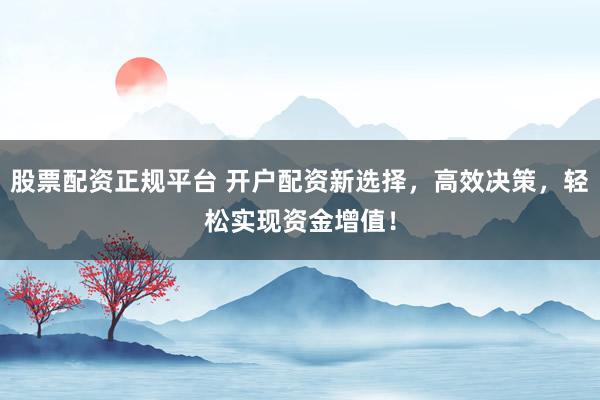 股票配资正规平台 开户配资新选择，高效决策，轻松实现资金增值！