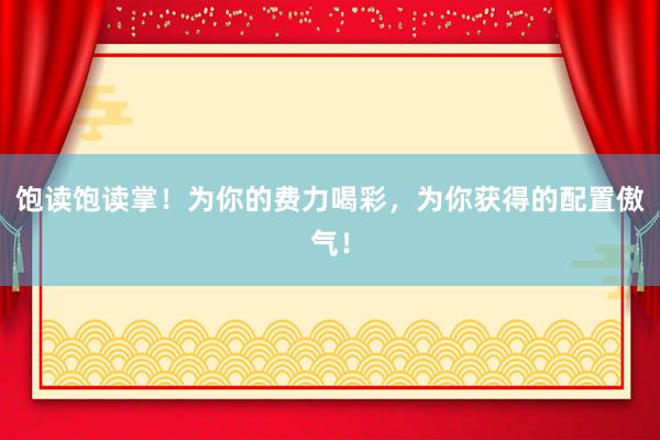 饱读饱读掌！为你的费力喝彩，为你获得的配置傲气！