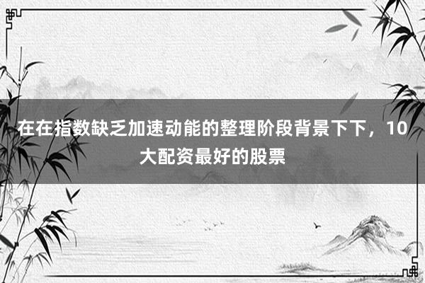 在在指数缺乏加速动能的整理阶段背景下下，10大配资最好的股票