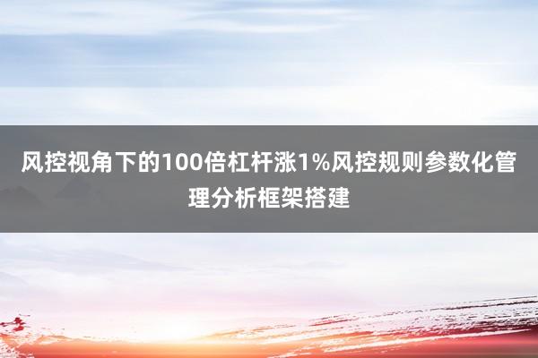 风控视角下的100倍杠杆涨1%风控规则参数化管理分析框架搭建