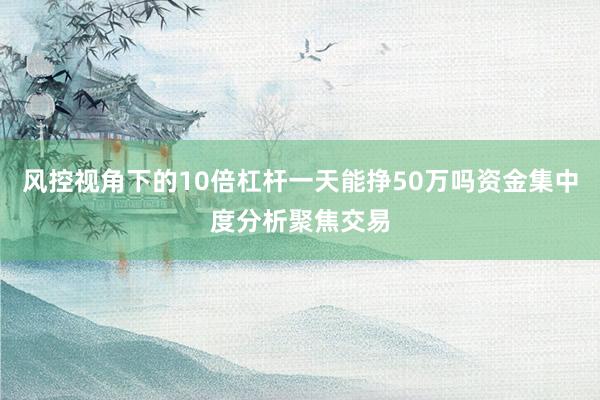 风控视角下的10倍杠杆一天能挣50万吗资金集中度分析聚焦交易