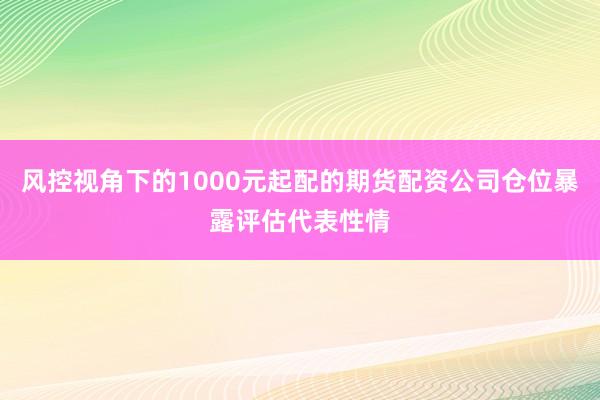 风控视角下的1000元起配的期货配资公司仓位暴露评估代表性情