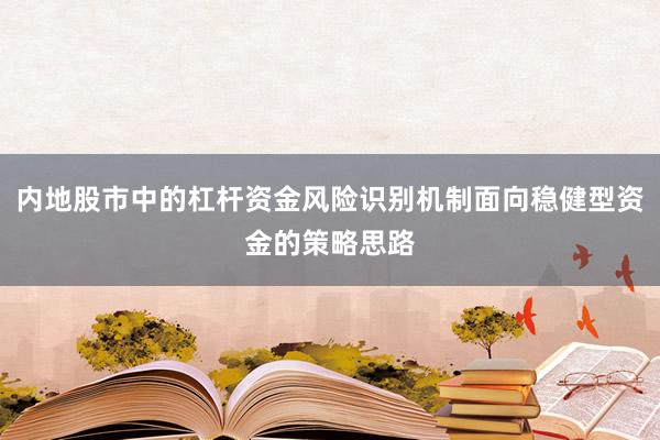 内地股市中的杠杆资金风险识别机制面向稳健型资金的策略思路