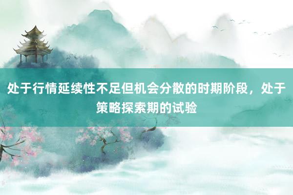 处于行情延续性不足但机会分散的时期阶段，处于策略探索期的试验