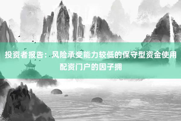 投资者报告：风险承受能力较低的保守型资金使用配资门户的因子拥