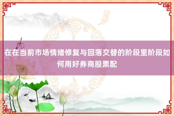 在在当前市场情绪修复与回落交替的阶段里阶段如何用好券商股票配